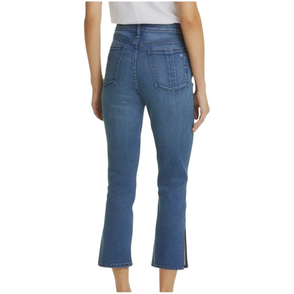 Rag and Bone Nina High Rise Ankle Flare Jeans Topaz Size 25 Medium Wash Blue - Picture 3 of 13